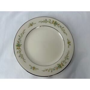 Noritake “Christina” Ivory China Plate 6.25 in Bread/Dessert Floral Silver Trim